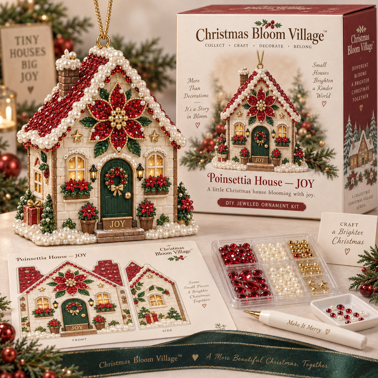 Christmas Bloom Village™ — DIY Jeweled Christmas House Ornament Kit