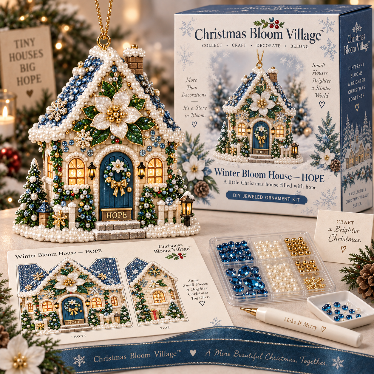 Christmas Bloom Village™ — DIY Jeweled Christmas House Ornament Kit