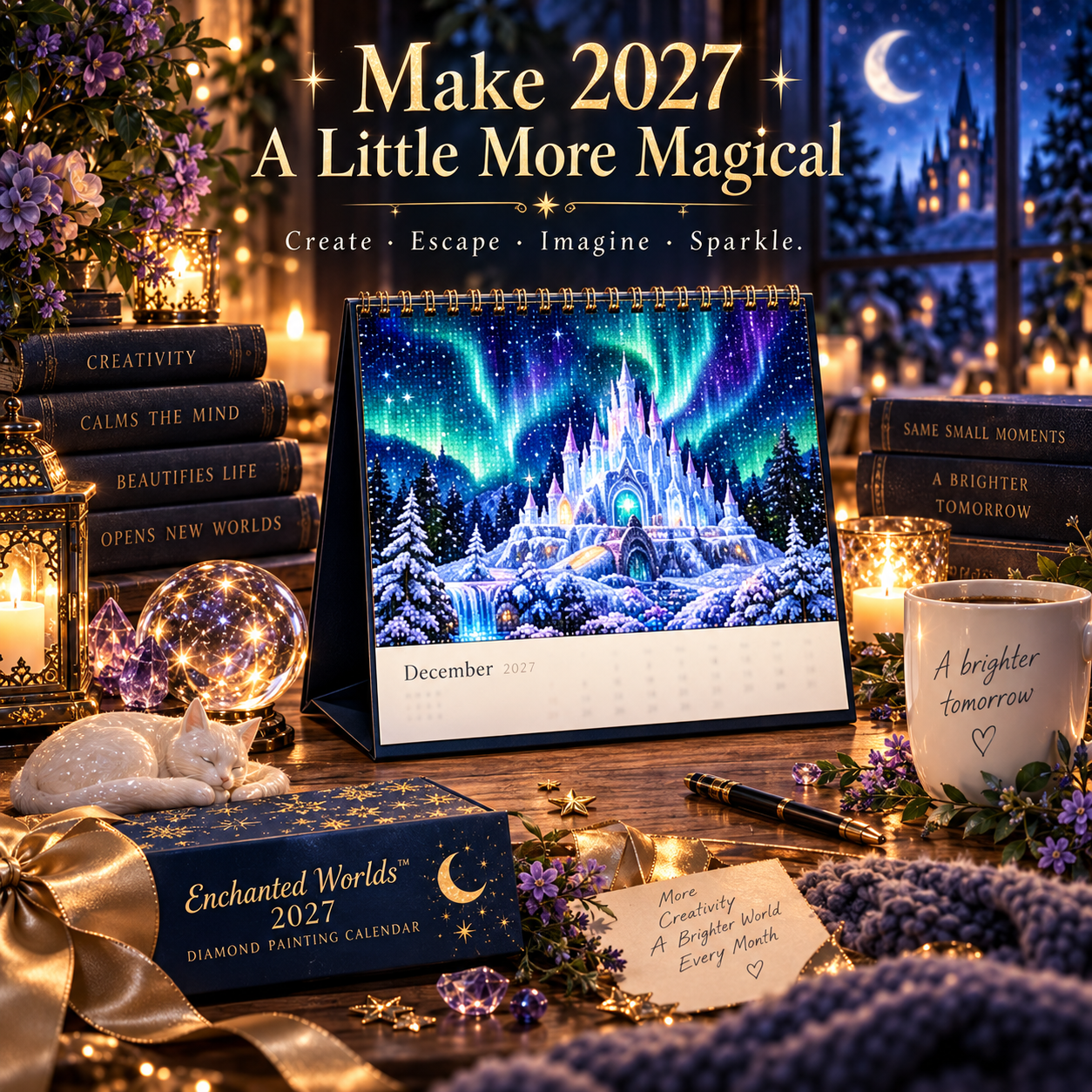 2027 Enchanted Worlds™ Diamond Painting Calendar – 12 Unique Monthly Designs