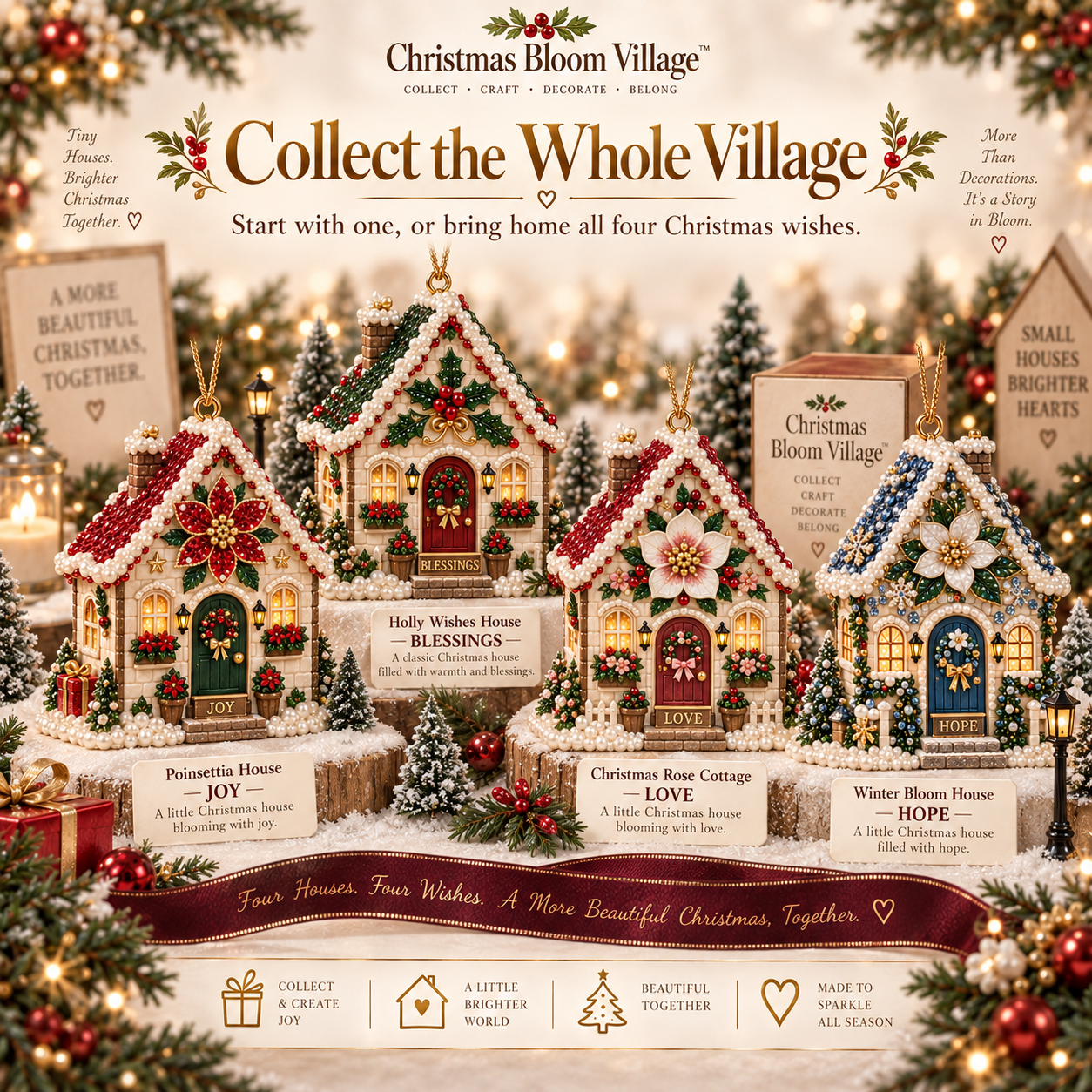 Christmas Bloom Village™ — DIY Jeweled Christmas House Ornament Kit