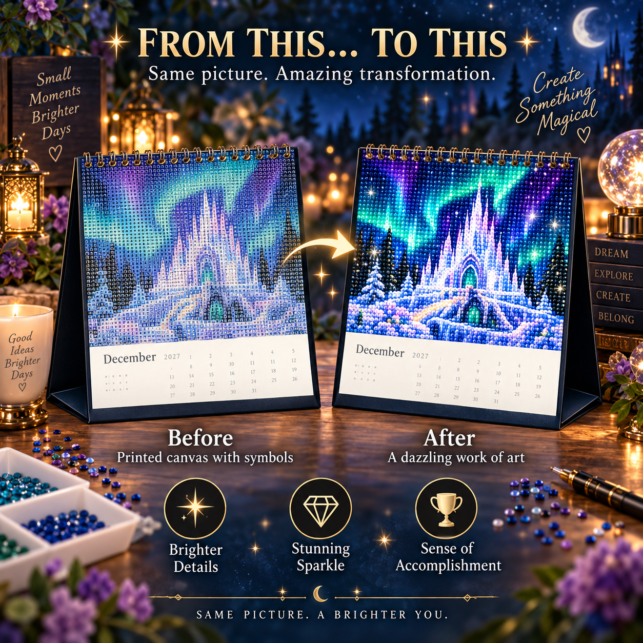 2027 Enchanted Worlds™ Diamond Painting Calendar – 12 Unique Monthly Designs