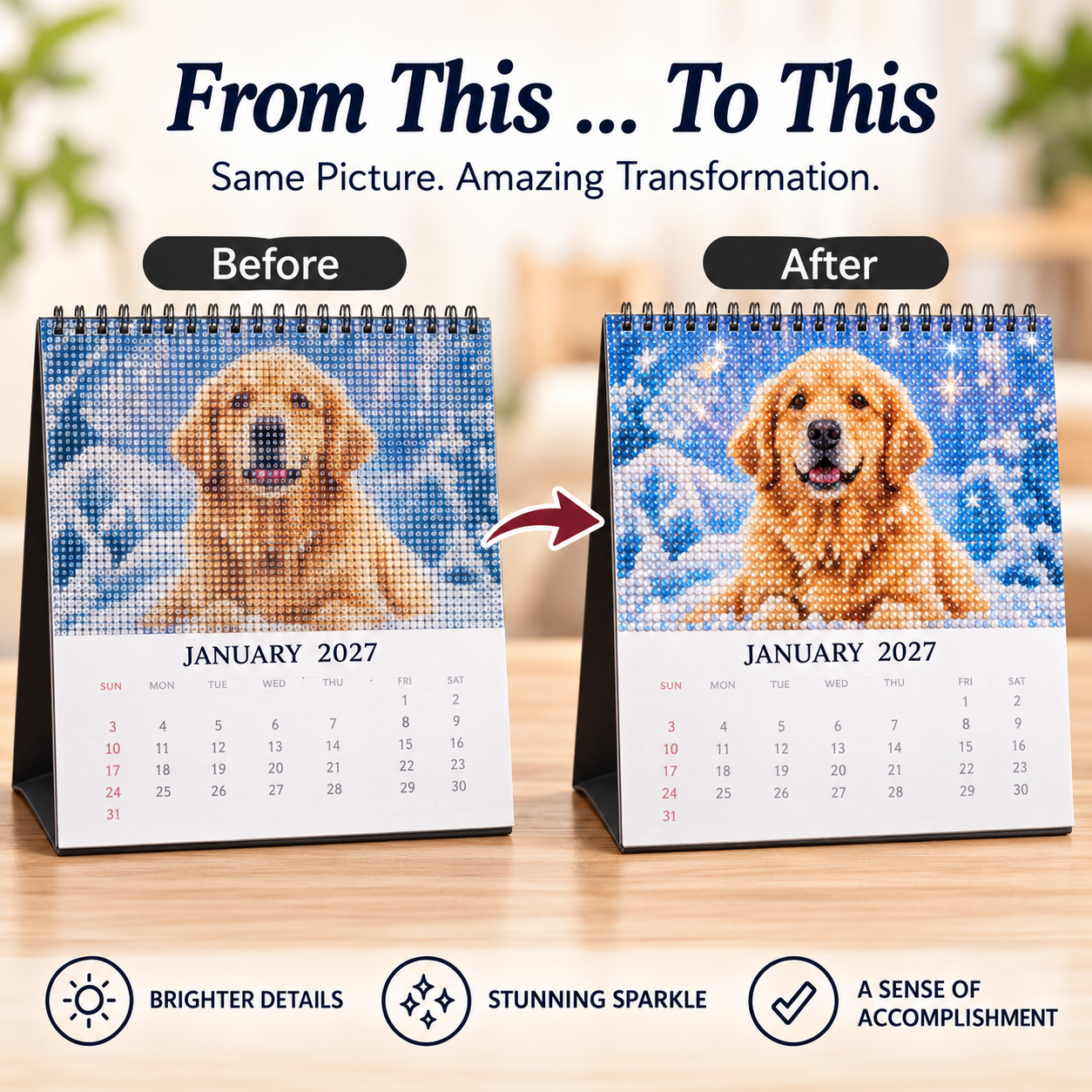 2027 Paws Through the Year™ Diamond Painting Calendar – 12 Unique Monthly Designs