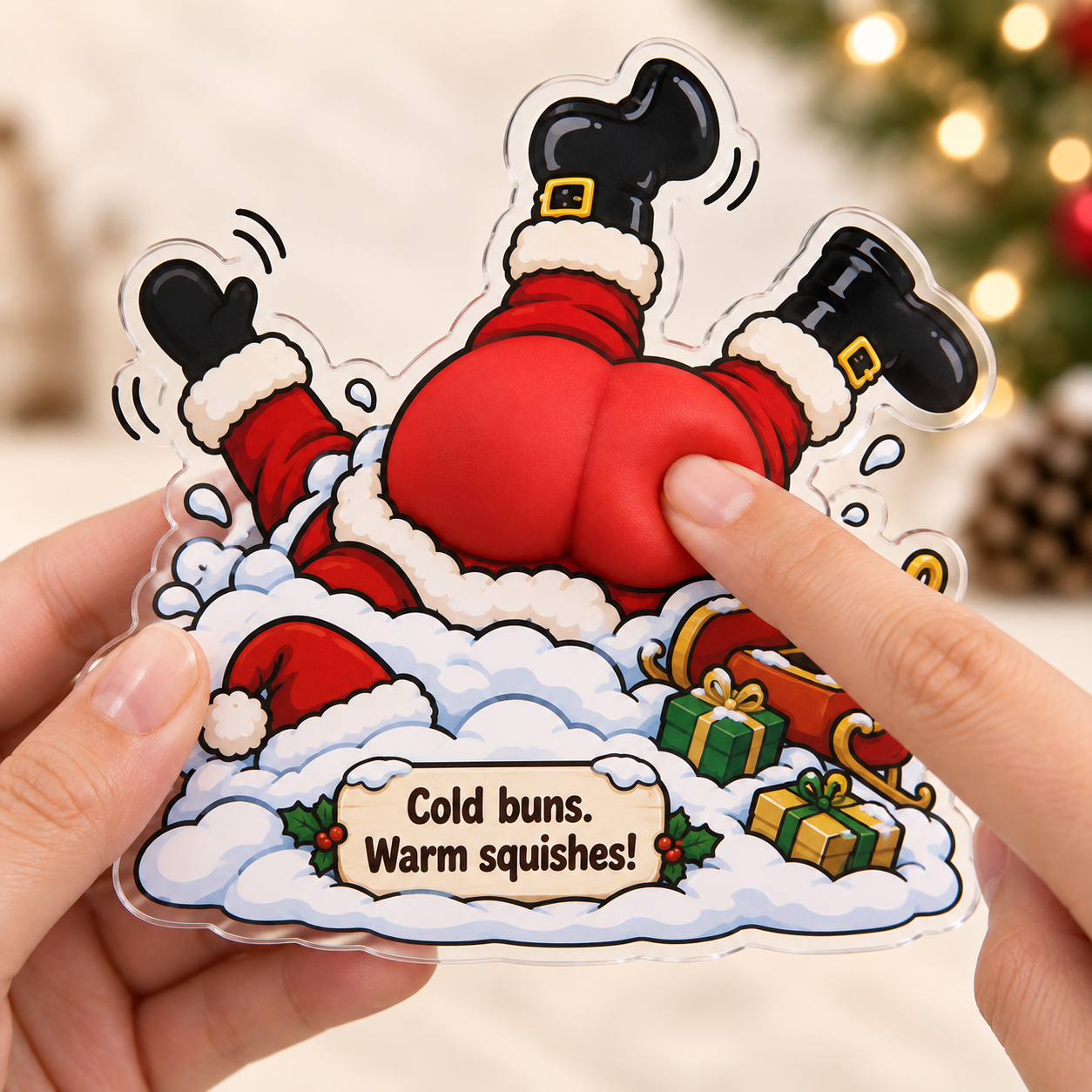 🎁 Santa’s Secret Gift — Funny Christmas Squishy Car Vent Clip