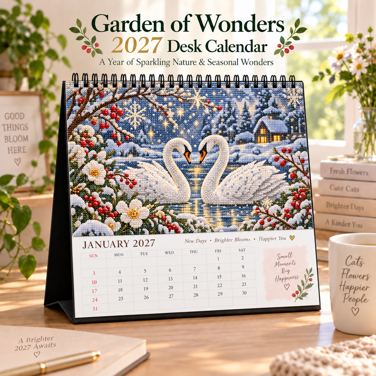 2027 Garden of Wonders™ Diamond Painting Calendar – 12 Unique Monthly Designs