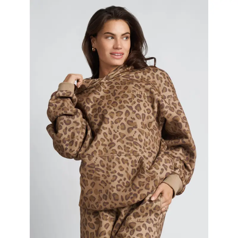 Minimalist Hoodie Mega - Brown Leopard - M