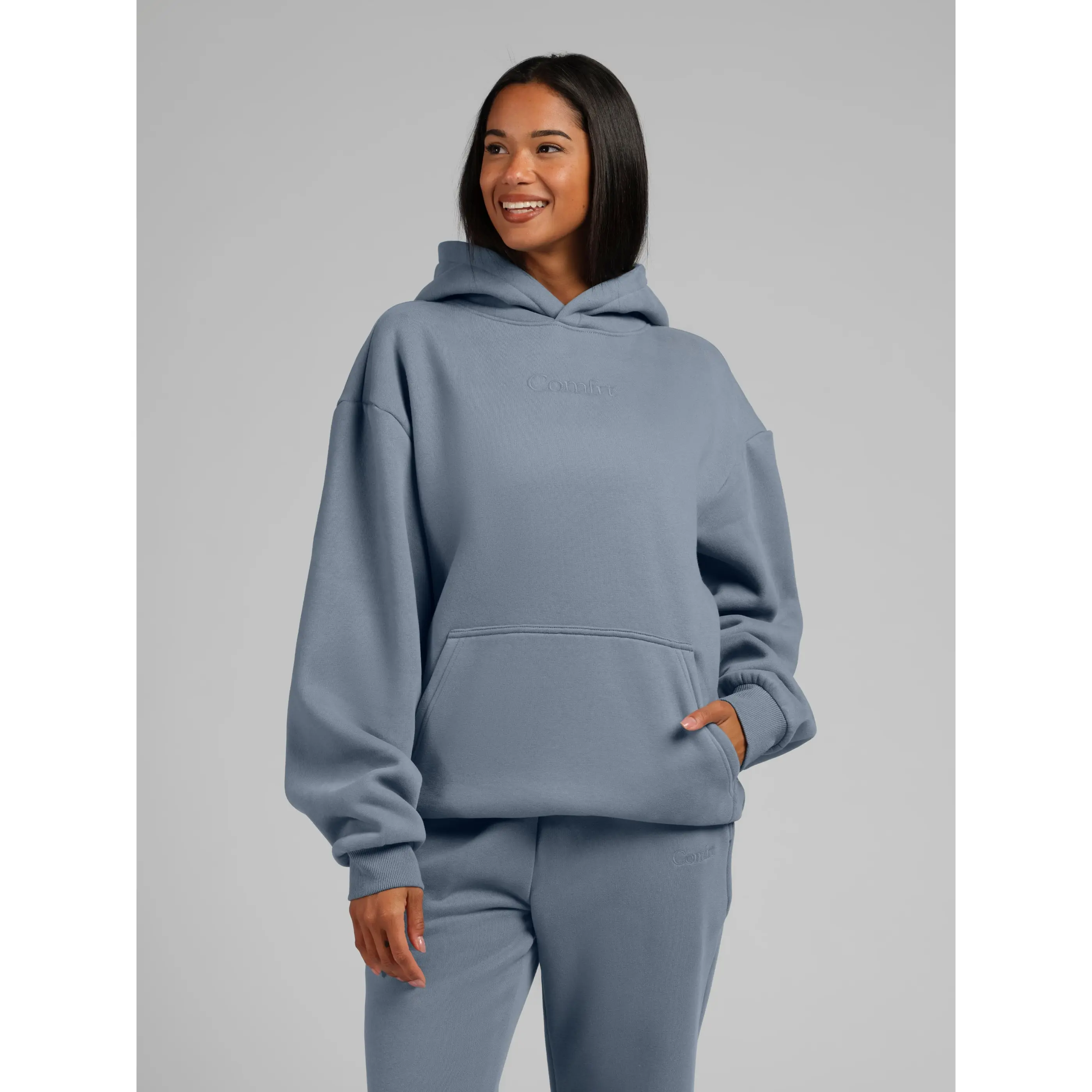 Comfrt | Signature Hoodie - Mega | Soft Comfy Roomy Everyday Essential Unisex Hoodie - Sky - 2X