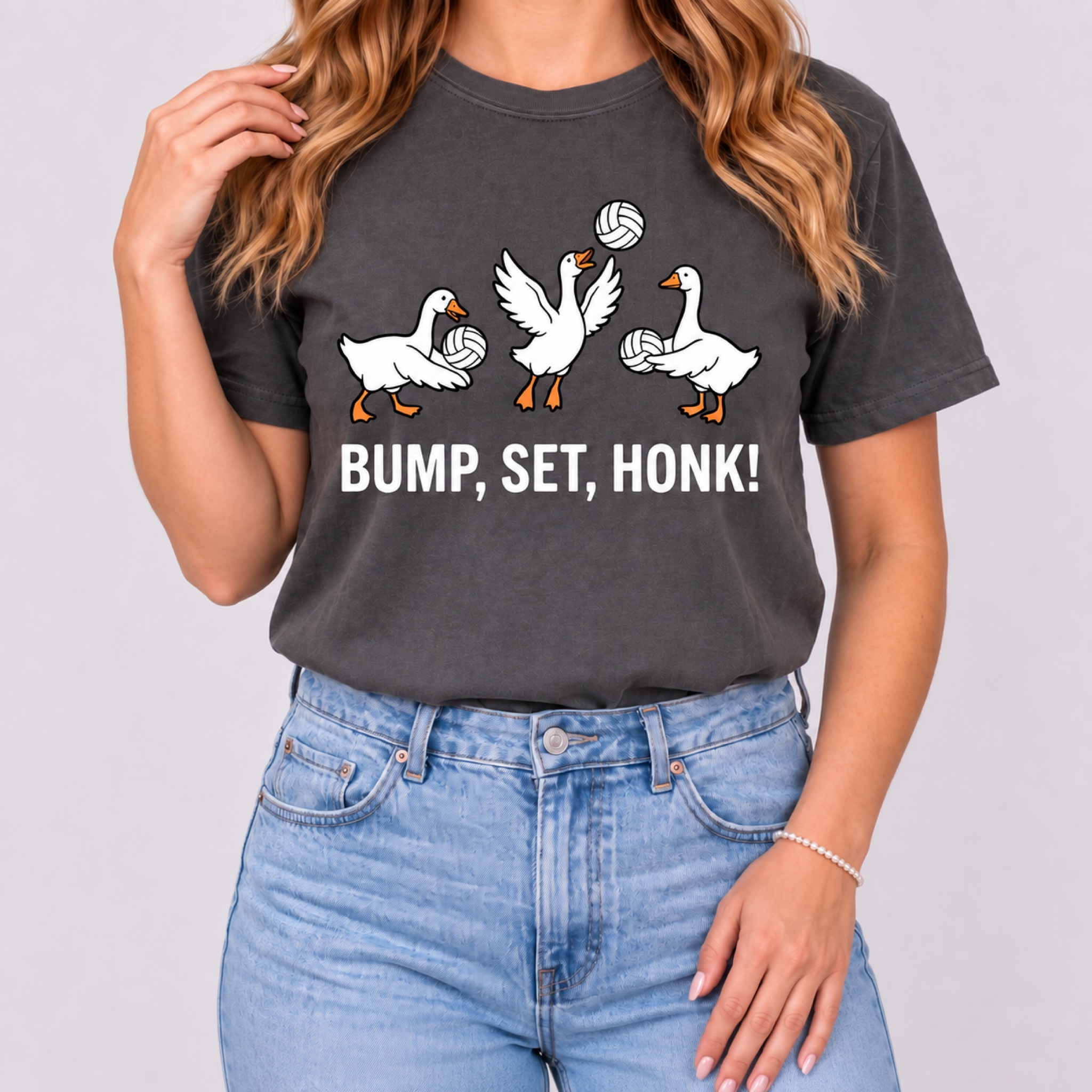 Bump, Set, Honk! Goose Volleyball Women's T-Shirt