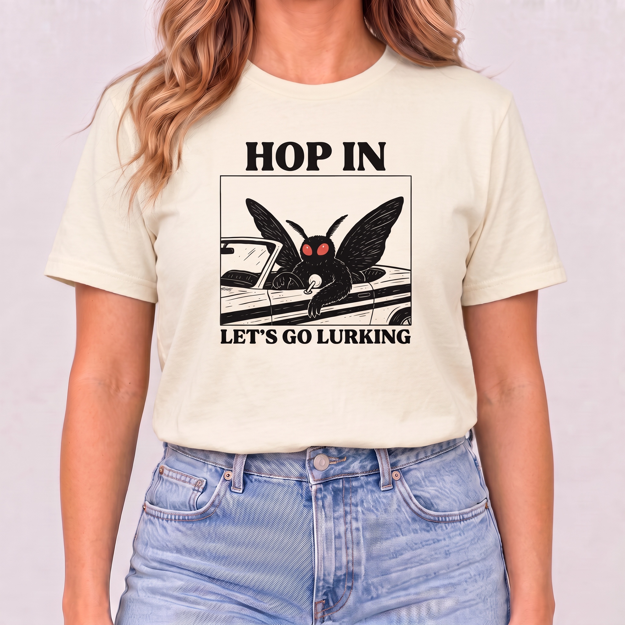 Hop In, Let's Go Lurking Mothman Women's T-Shirt