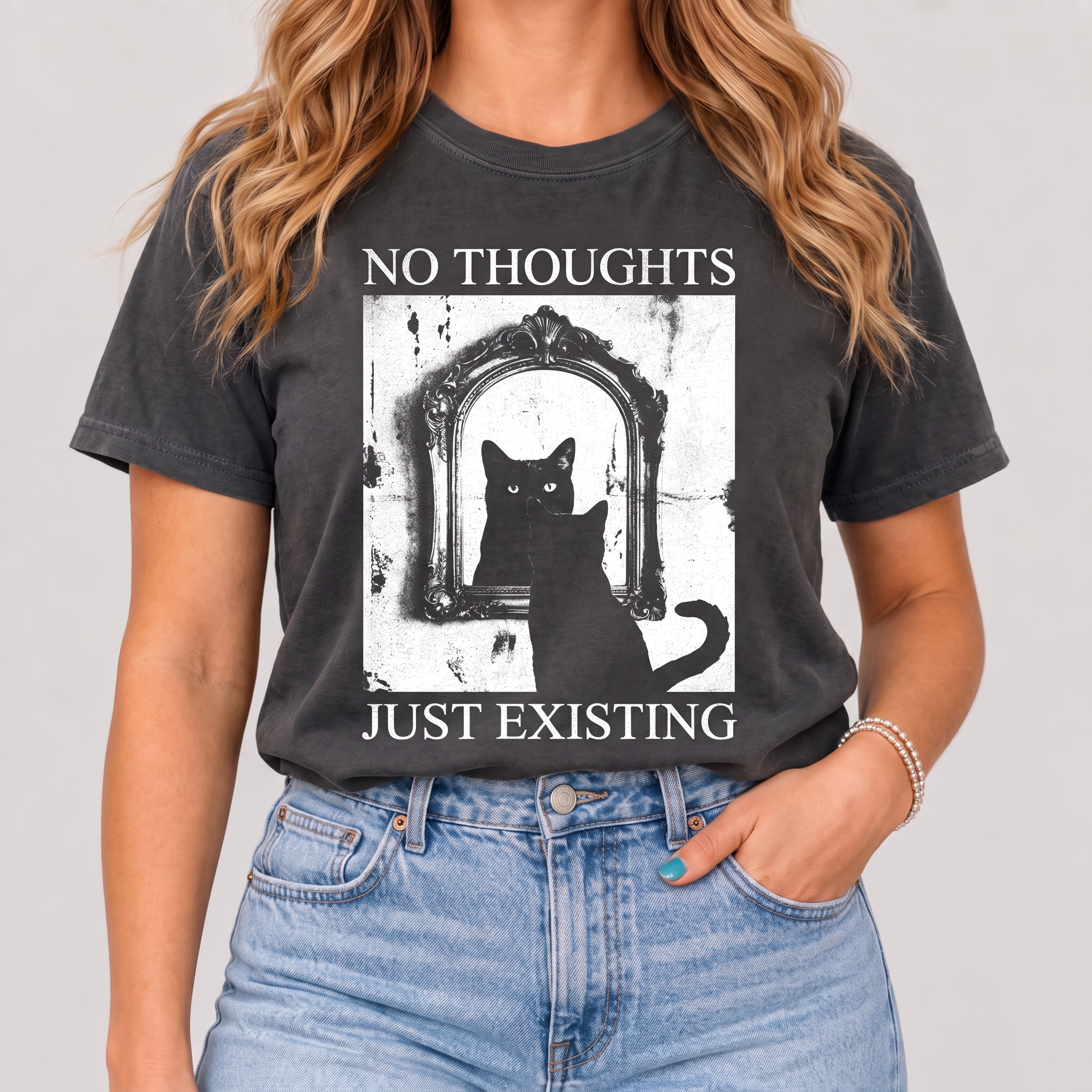No Thoughts, Just Existing Cat Women's T-Shirt