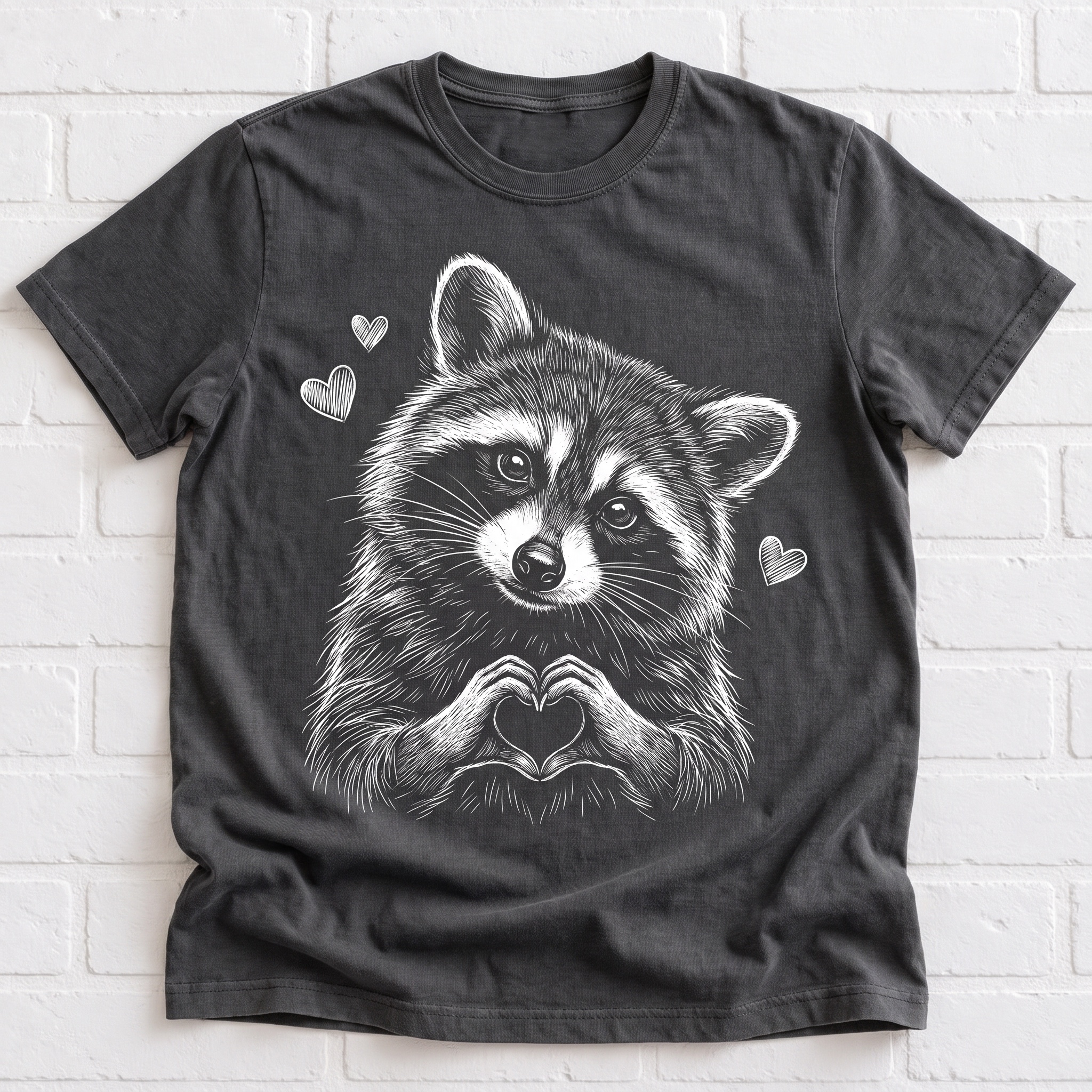 Raccoon Paw Heart Women's T-Shirt