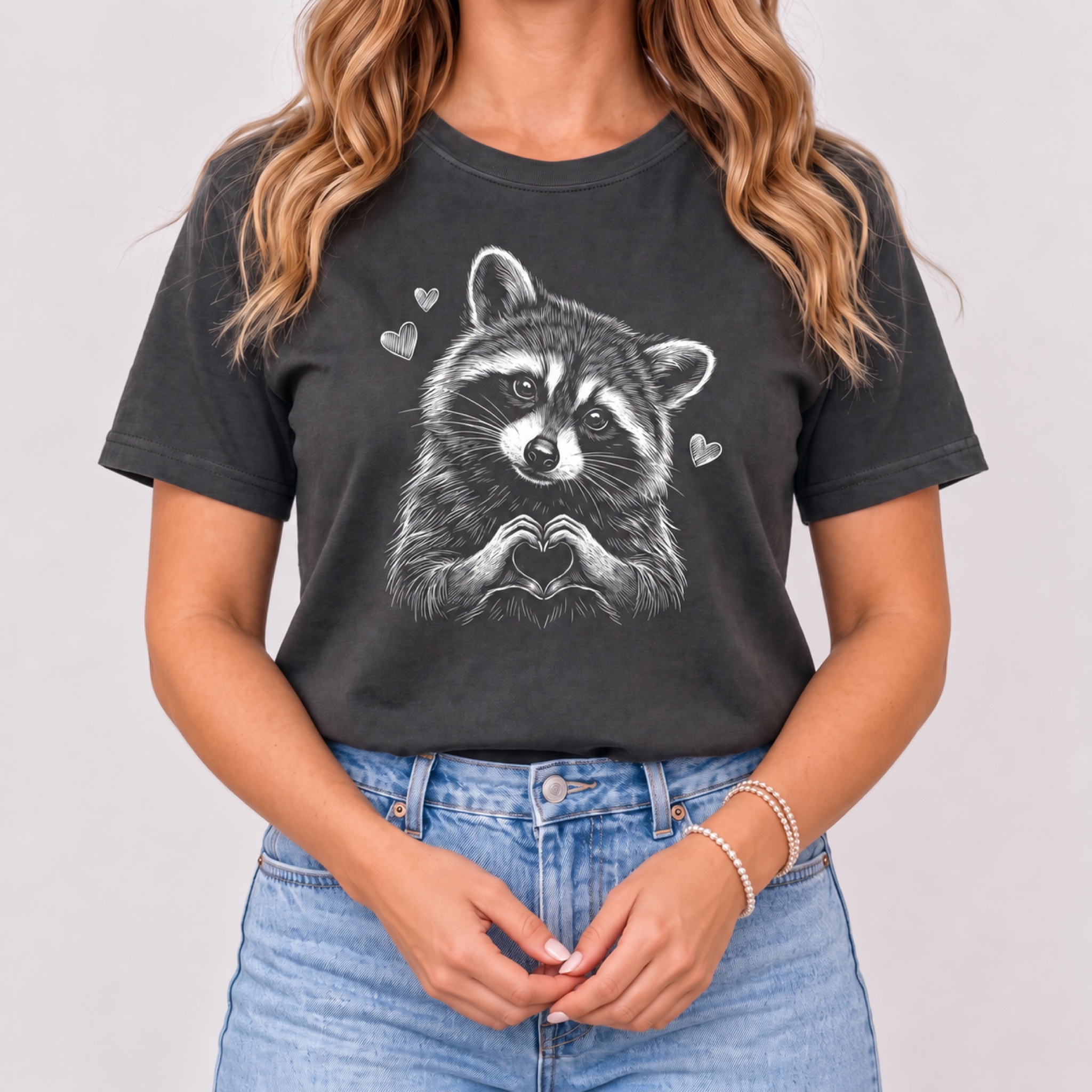 Raccoon Paw Heart Women's T-Shirt