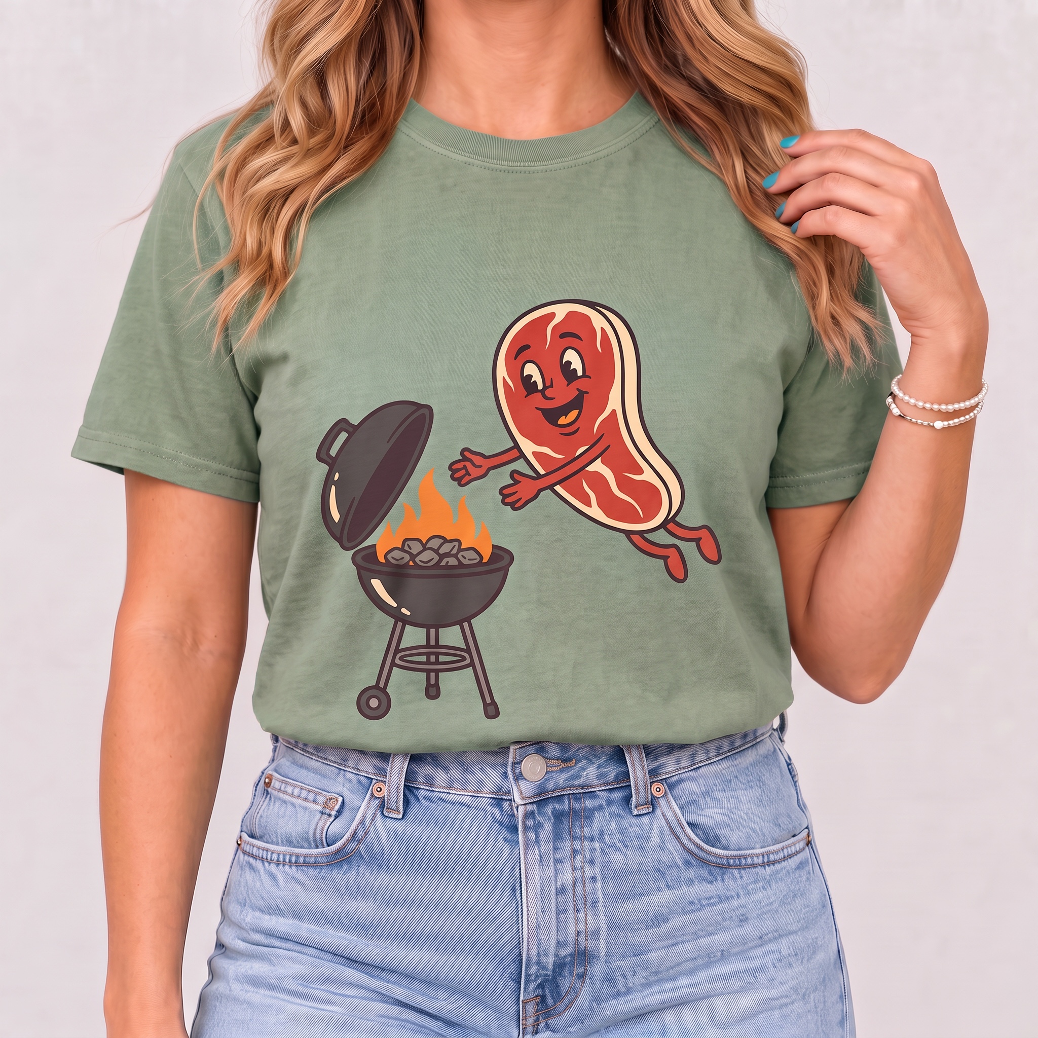 Happy Steak and Grill BBQ Women's T-Shirt