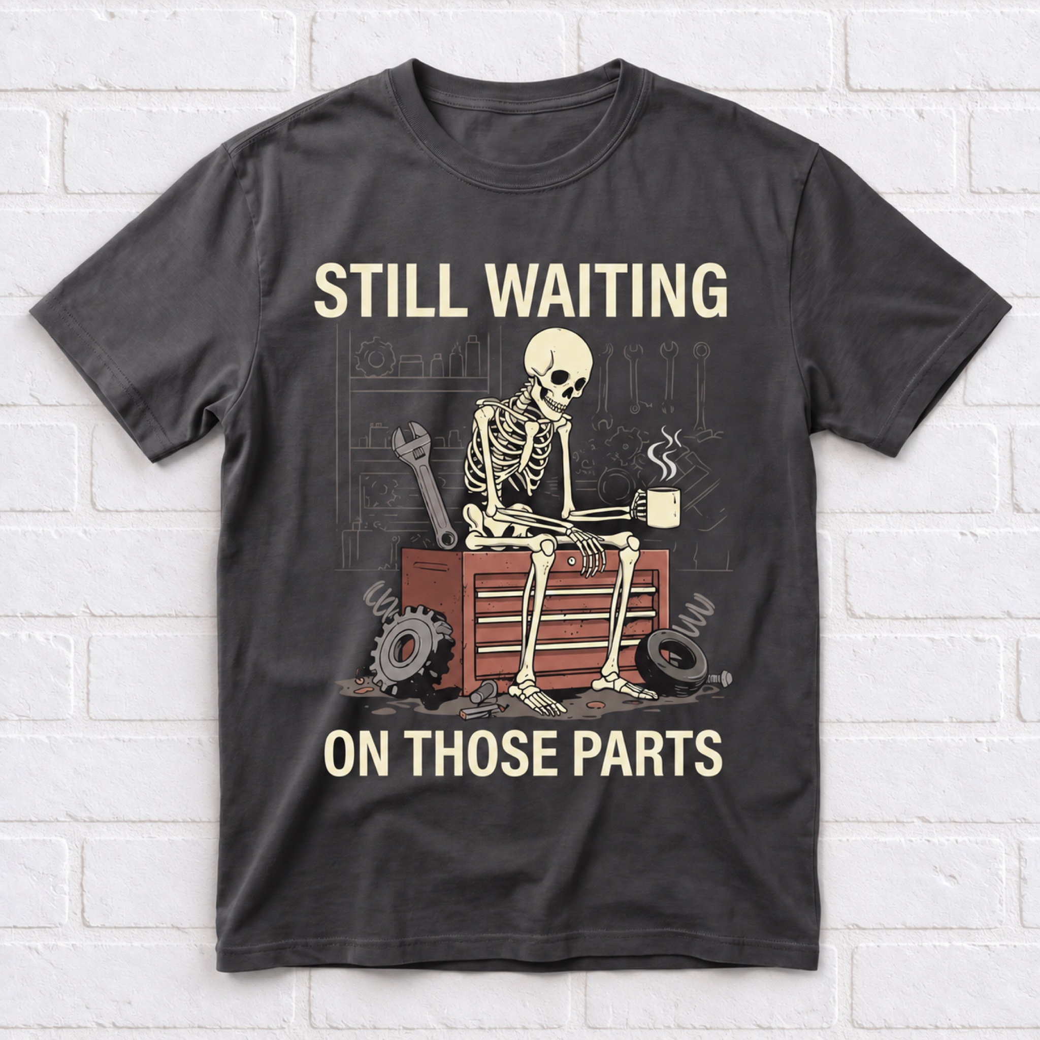 Still Waiting on Those Parts Skeleton Women's T-Shirt