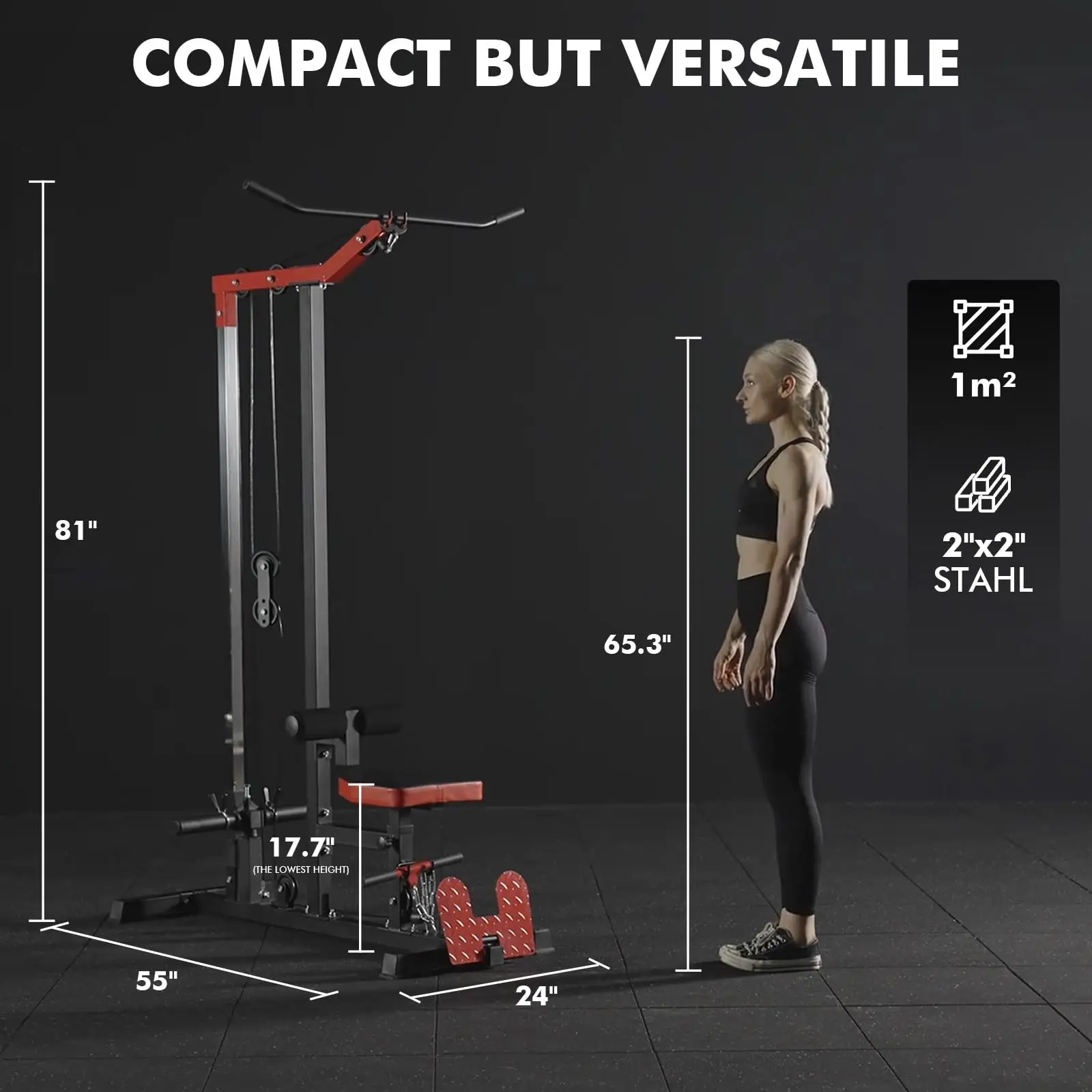 Equipo de fitness LAT Tower con sistema de poleas altas y bajas