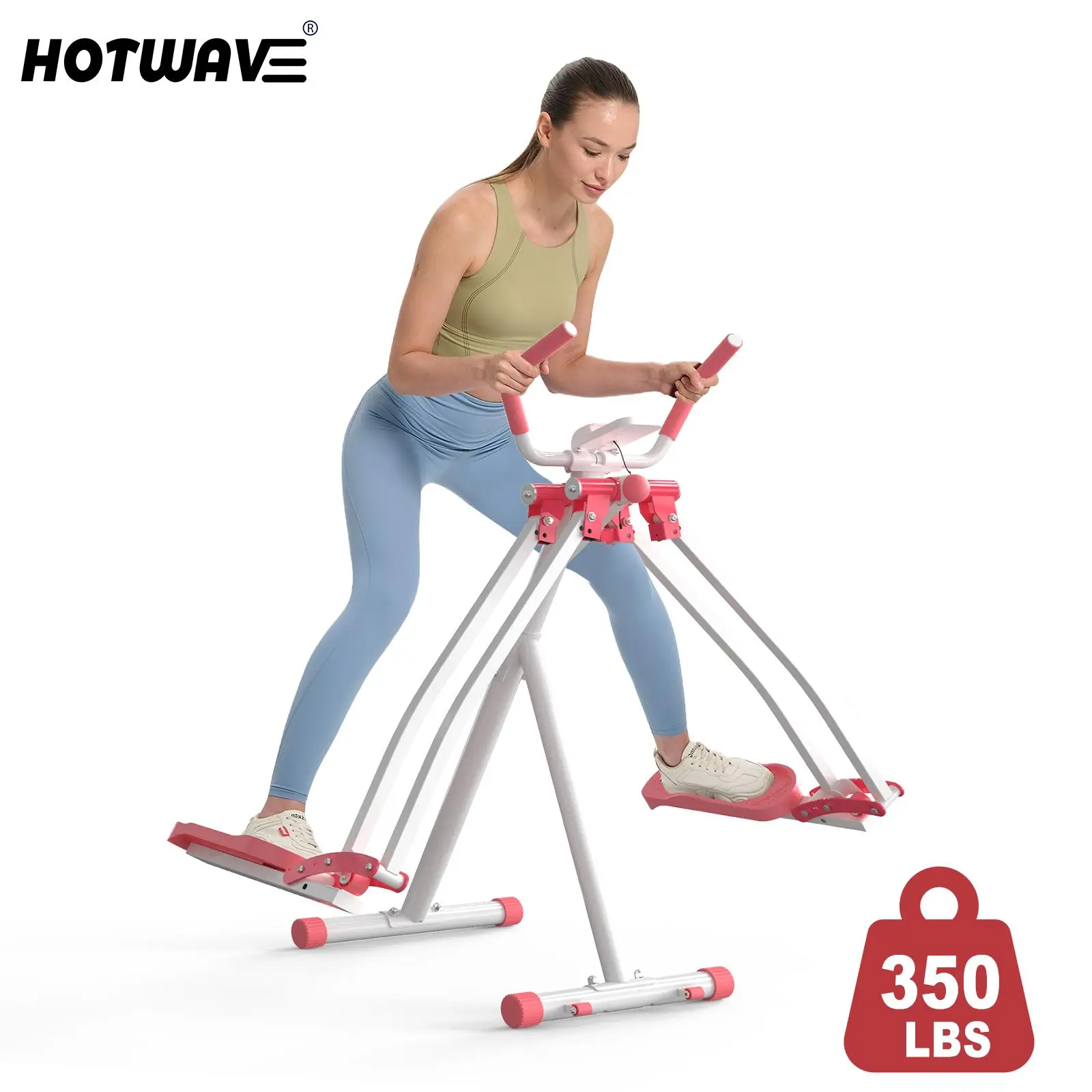 Live HOTWAVE Home SpaceWalker: Equipo de fitness aeróbico portátil y unisex. Plegable y ligero, diseñado específicamente para trabajar glúteos, piernas y abdominales; fabricado en acero al carbono con almohadillas de goma antideslizantes. Summervibes.