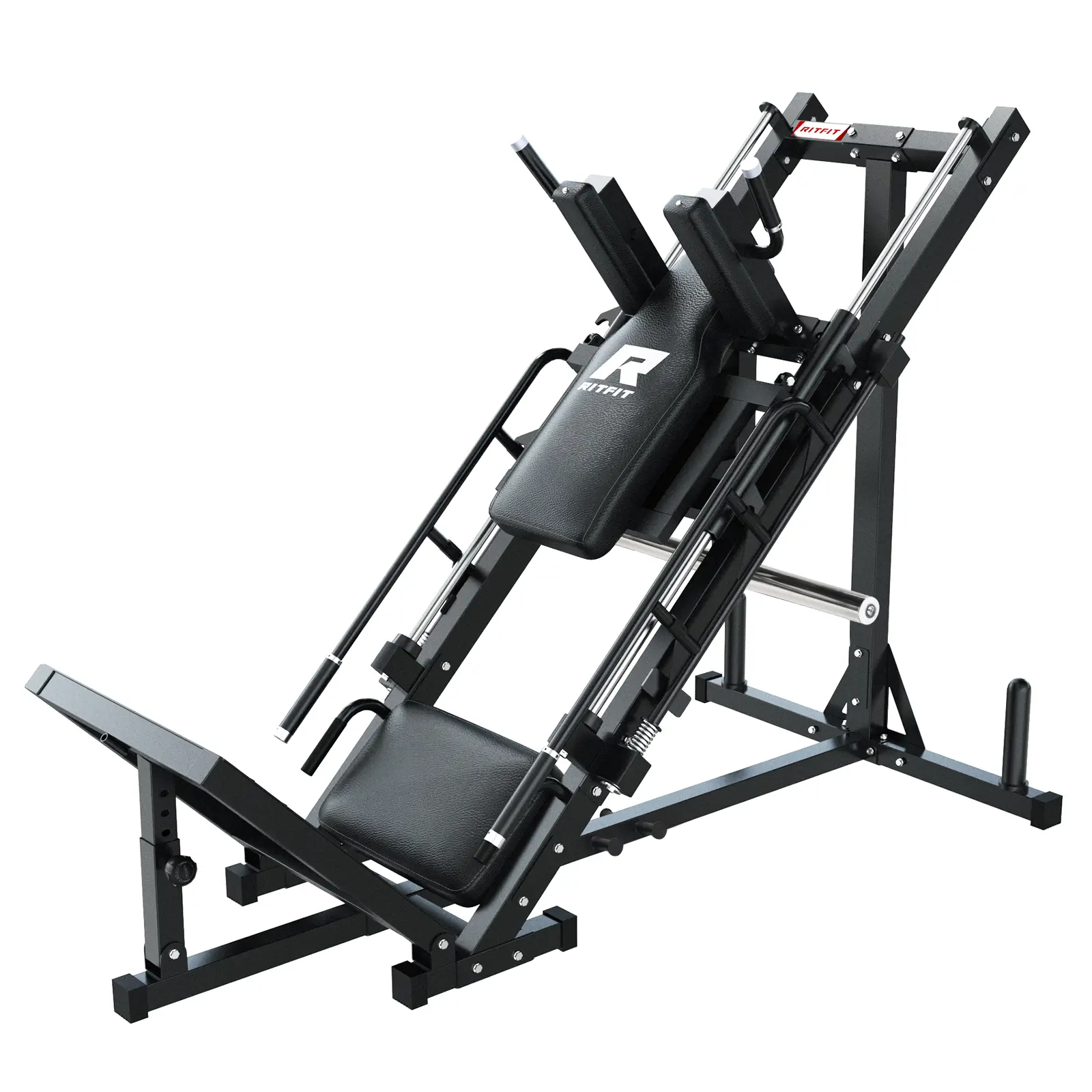 RitFit BLP01 — Máquina 3 en 1 de prensa de piernas y sentadilla Hack, con pedales de acero y superficie antideslizante; equipo de entrenamiento ajustable para gimnasio en casa y ejercicios de abducción de cadera — summerwins