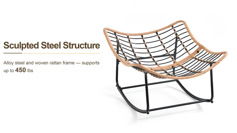 【Double-Side Fabric】ONBRILL Oversized Indoor Outdoor Rocking Chairs, Comfy Papasan Rocking Chair with Padded Cushion, Rattan Wicker Lounge Chair, Modern Reading Accent Chair for Balcony Garden, LivingRoom Furniture,Christmas Gift【Black Friday】 【Double-Side Fabric】ONBRILL Oversized Indoor Outdoor Rocking Chairs, Comfy Papasan Rocking Chair with Padded Cushion, Rattan Wicker Lounge Chair, Modern Reading Accent Chair for Balcony Garden, LivingRoom Furniture,Christmas Gift【Black Friday】