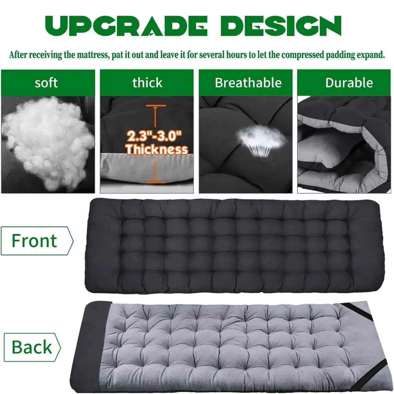 XXL Folding Camping Cot with Mattress – Portable Extra-Large Outdoor Sleeping Bed
