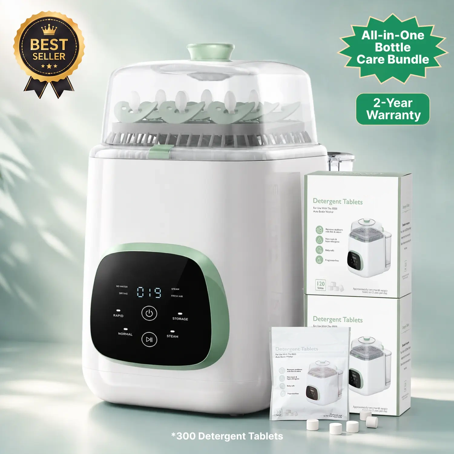 Baby Bottle Washer, Sterilizer & Dryer – All-in-One Cleaning Machine for Bottles, Pump Parts & Baby Essentials