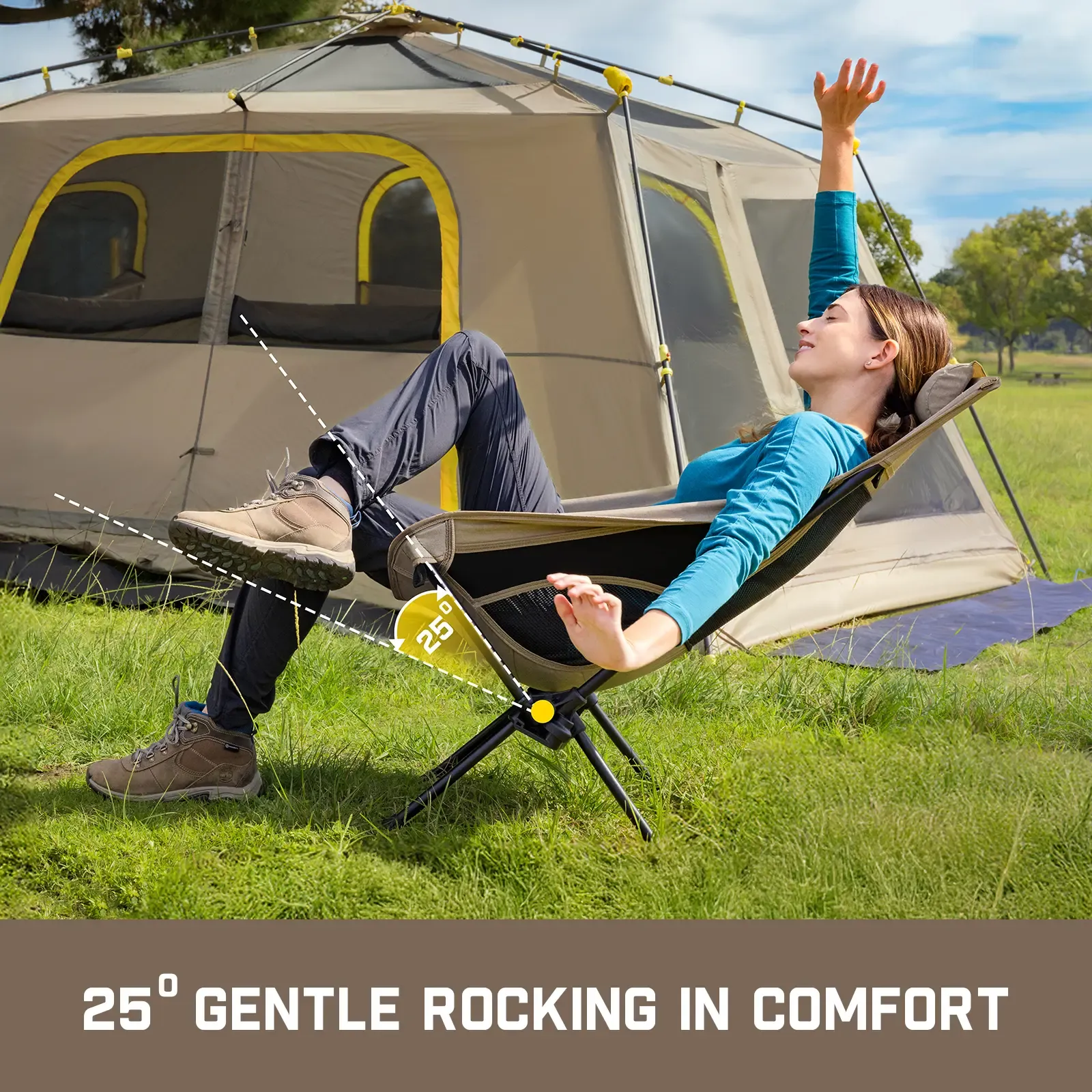 Folding Camping Rocking Chair – Lightweight Portable Outdoor Chair