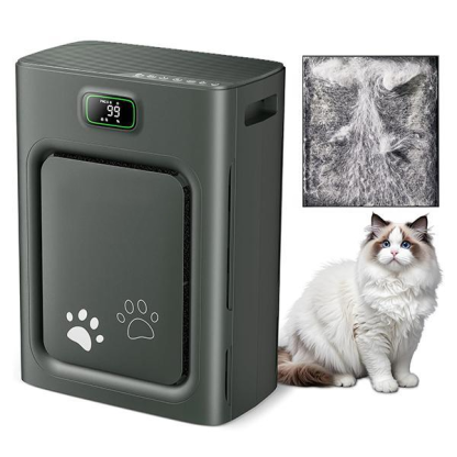 Pet Air Purifier for Large Rooms – H13 HEPA Filter, Air Quality Monitor, Auto Mode