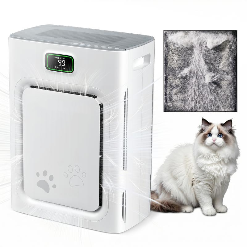 Pet Air Purifier for Large Rooms – H13 HEPA Filter, Air Quality Monitor, Auto Mode