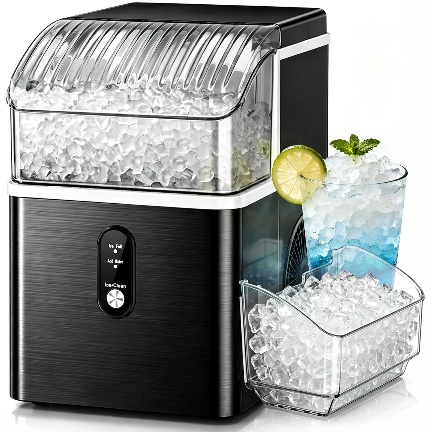 Countertop Nugget Ice Maker – 35 Lbs/Day, 7-Minute Ice Making, Self-Cleaning