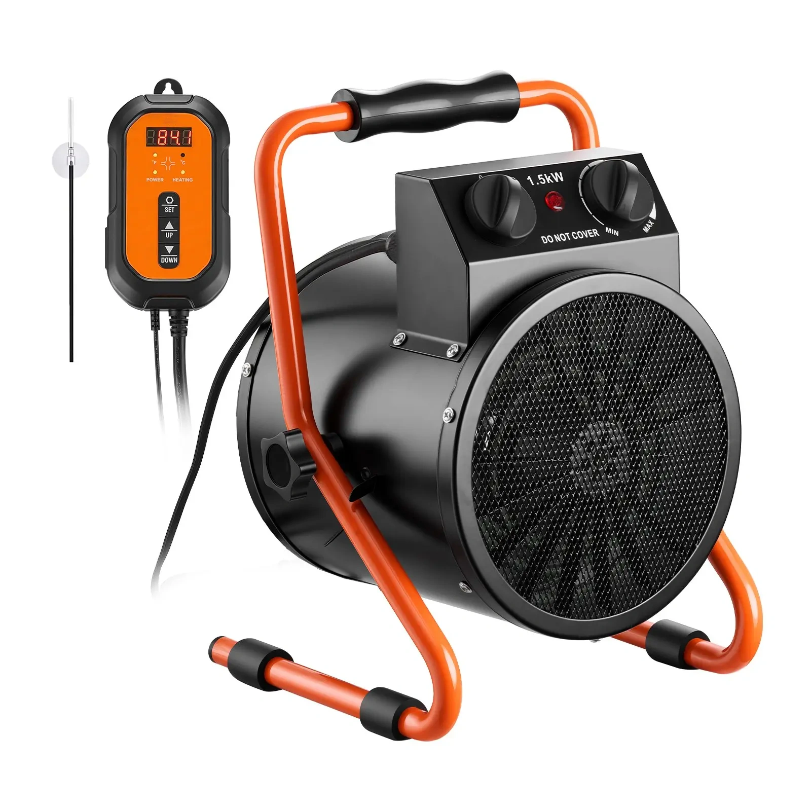 1500W Electric Greenhouse Heater – Digital Temperature Control, IPX4 Waterproof