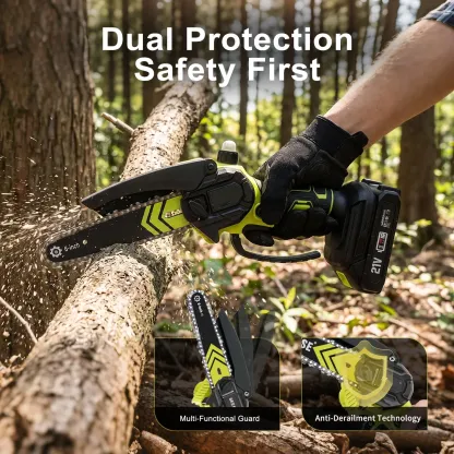 6-Inch Mini Cordless Chainsaw – Portable Electric Chain Saw with 2000mAh Battery for Wood Cutting, Pruning & Gardening