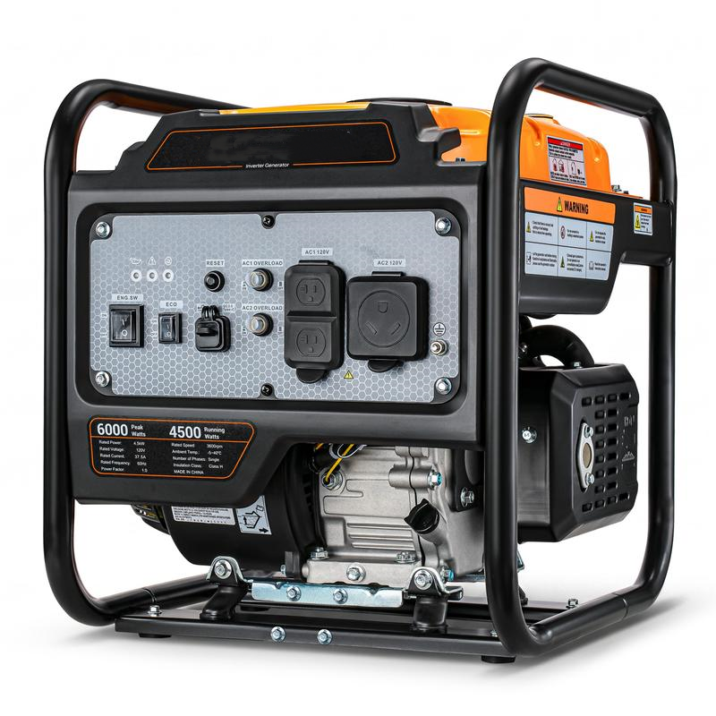 4400W Inverter Generator – Gas-Powered Open-Frame Portable Generator, RV Ready with 30A Outlet