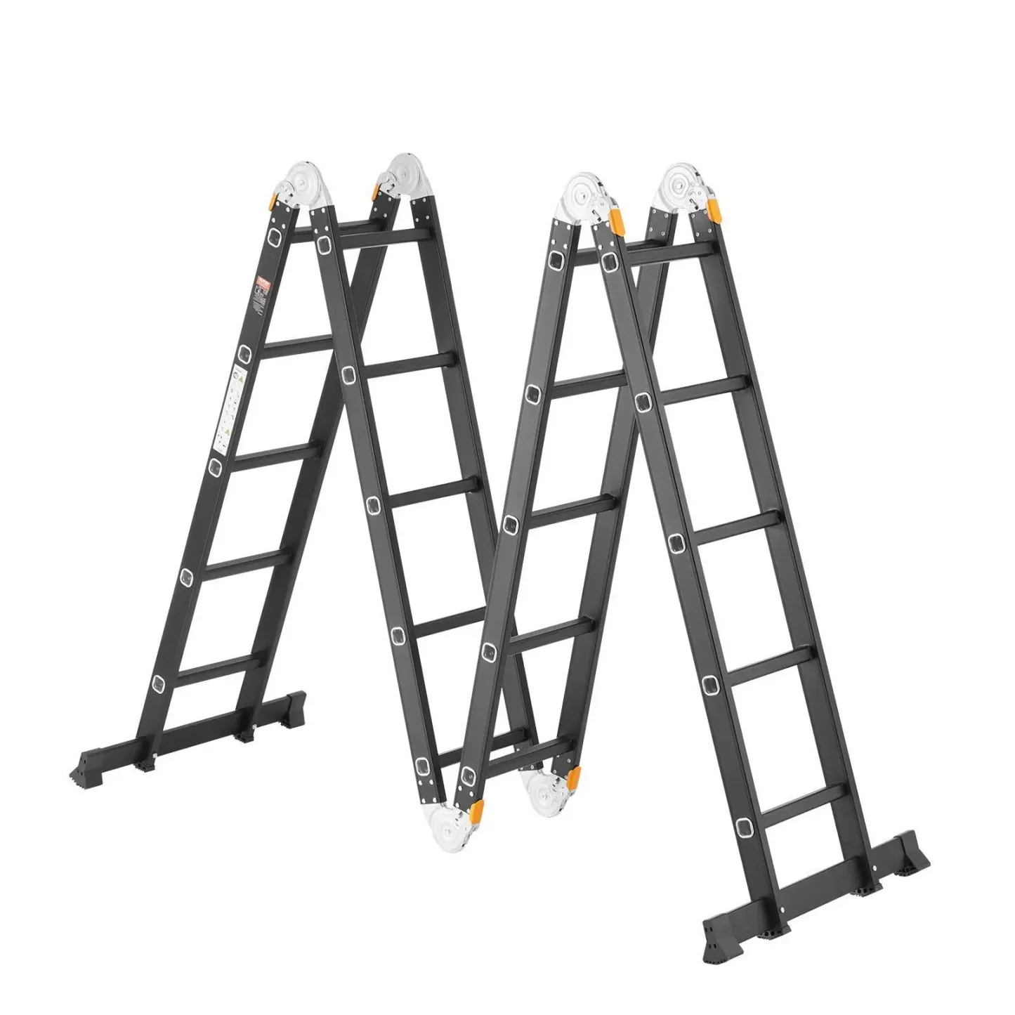 7-in-1 Folding Extension Ladder – 19 Ft, 330 Lbs Capacity, Multi-Position Aluminum Ladder
