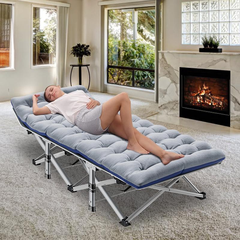 XXL Folding Camping Cot with Mattress – Portable Extra-Large Outdoor Sleeping Bed
