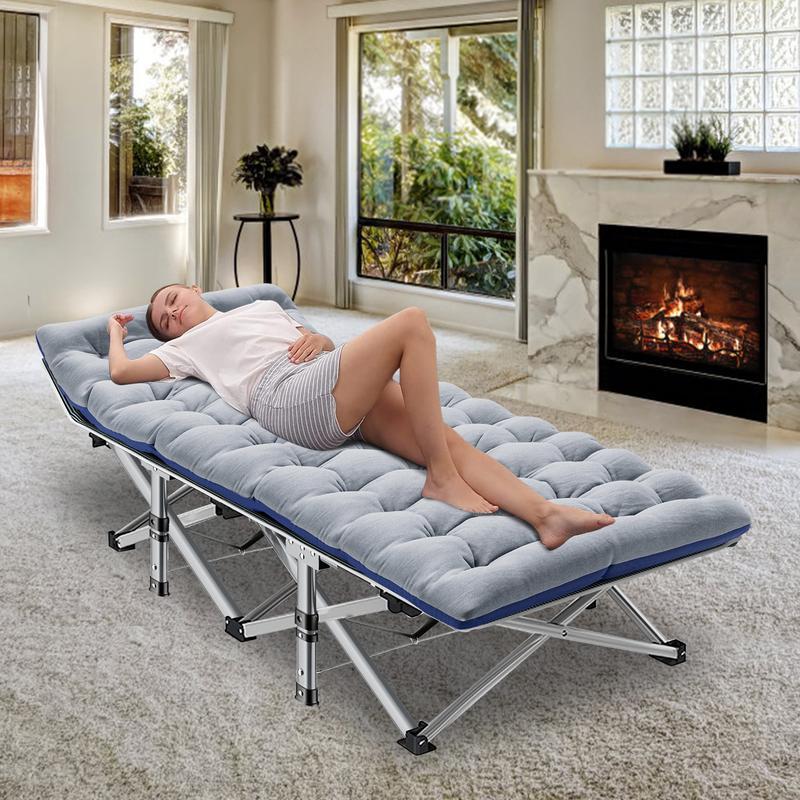 XXL Folding Camping Cot with Mattress – Portable Extra-Large Outdoor Sleeping Bed
