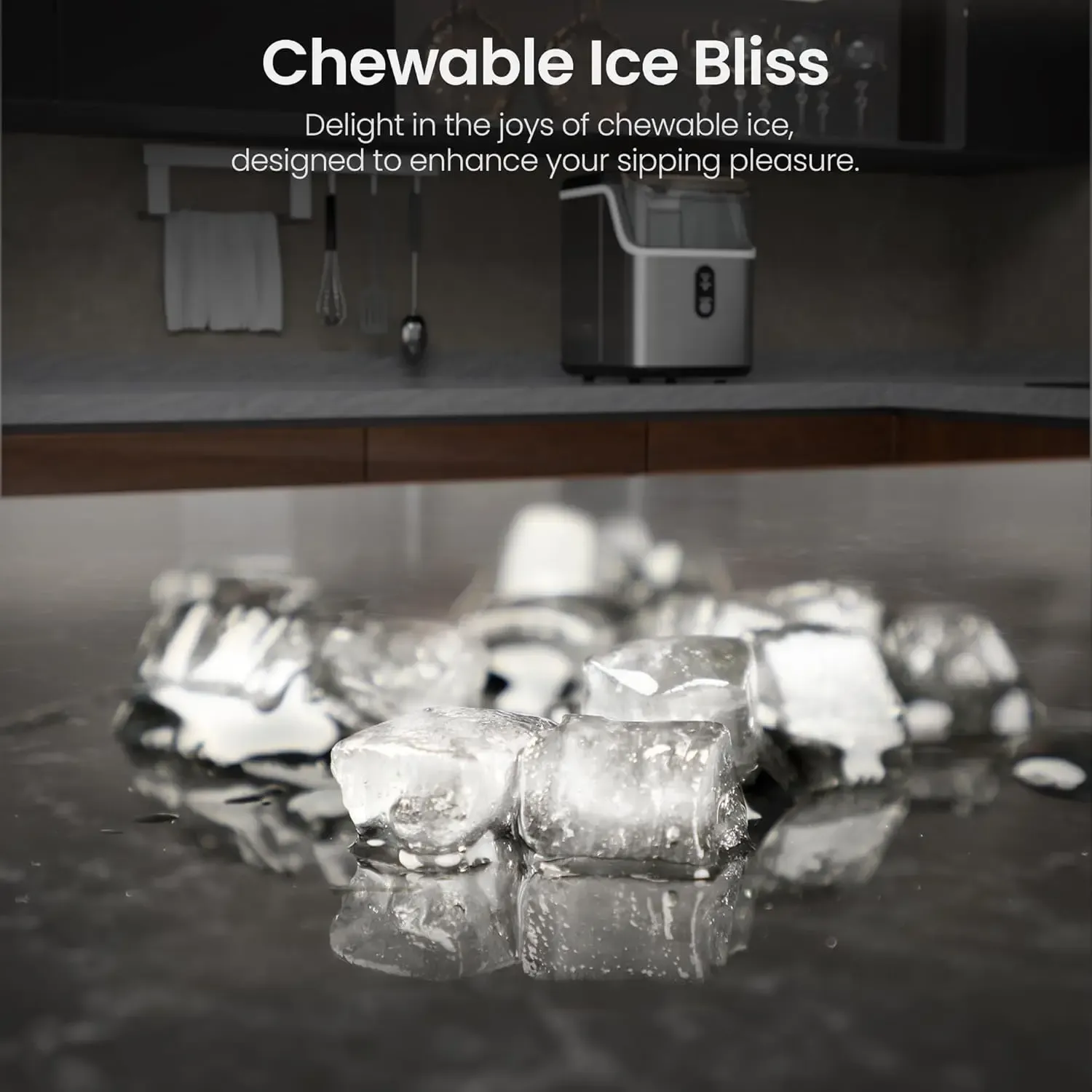 Countertop Nugget Ice Maker – 35 Lbs/Day, 7-Minute Ice Making, Self-Cleaning