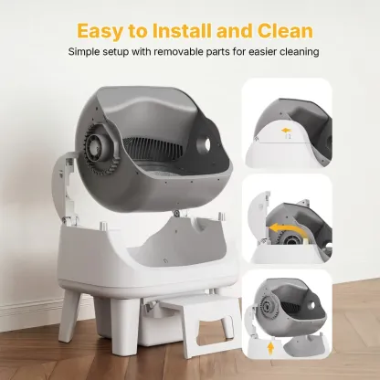 Open-Top Automatic Cat Litter Box – Self-Cleaning, No App Required, Easy Entry