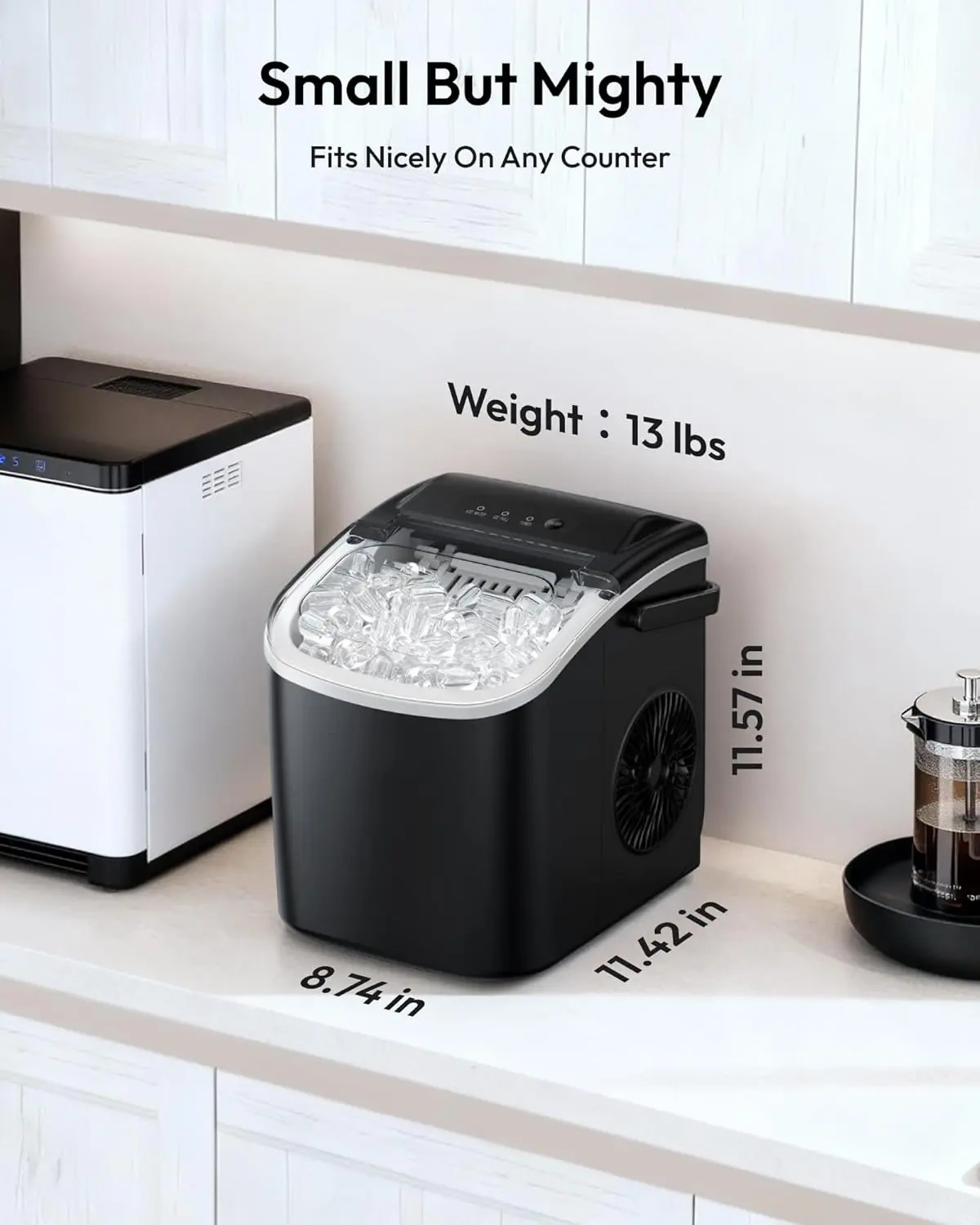 Portable Countertop Ice Maker – 26 Lbs/Day, 6-Minute Ice Making, Self-Cleaning