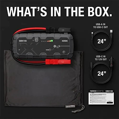 4250A Car Jump Starter – Portable Battery Booster for Up to 10.0L Gas & 8.0L Diesel Engines