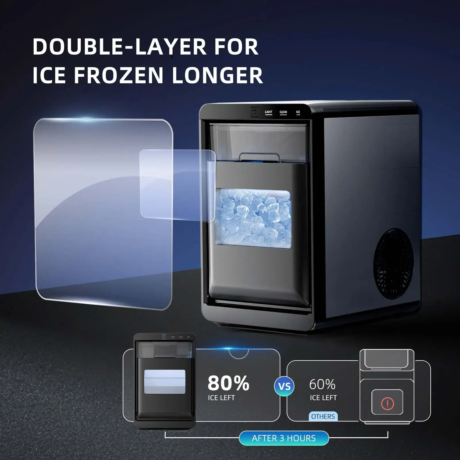 Antarctic Star Nugget Ice Maker, 45Lbs/Day