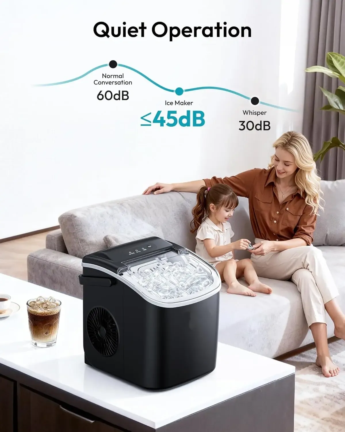 Portable Countertop Ice Maker – 26 Lbs/Day, 6-Minute Ice Making, Self-Cleaning