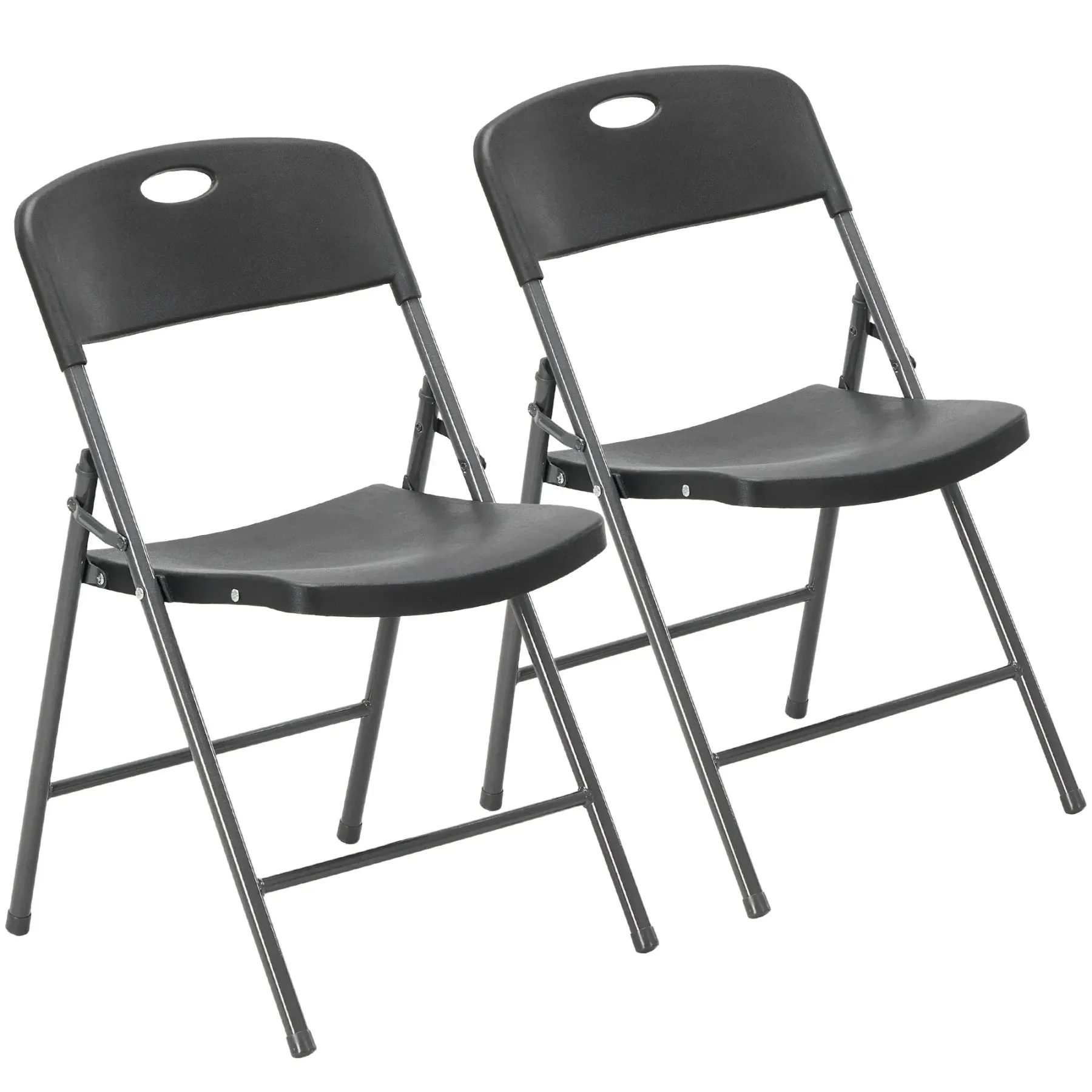 Silla plegable de plástico con respaldo ergonómico