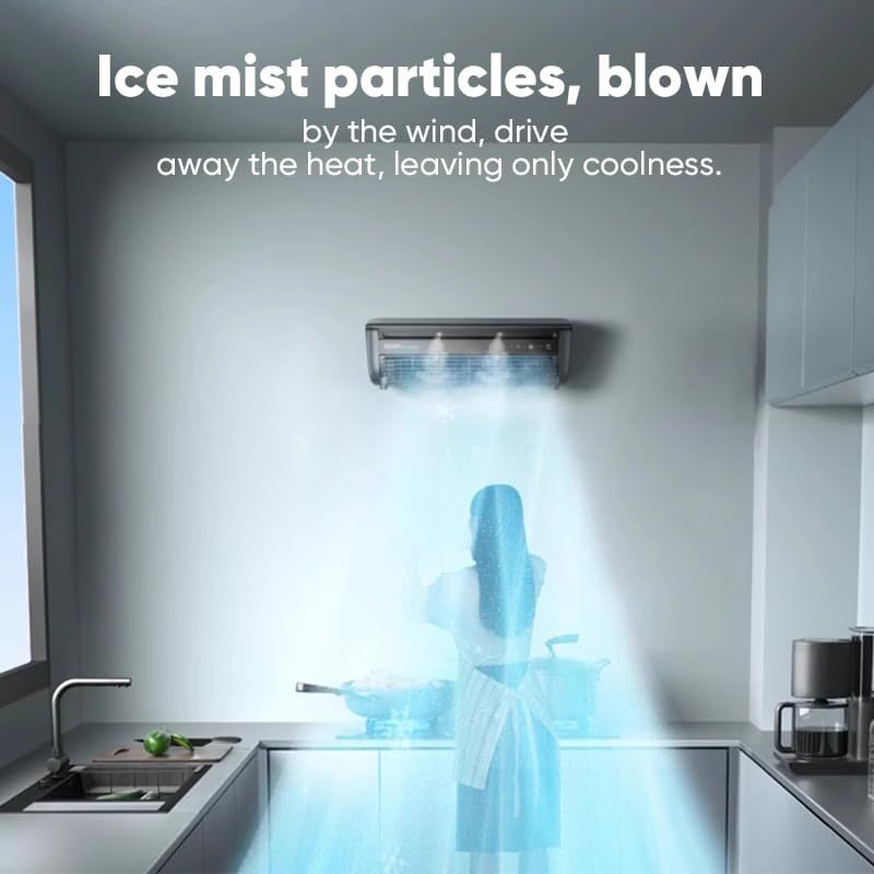 Ventilador Portátil con Nebulizador | Recargable, 6000 mAh, Control Remoto y Montaje en Pared