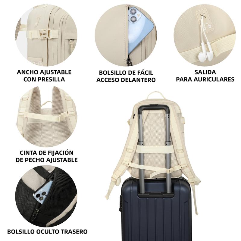 Mochila de Cabina para Viaje | Equipaje de Mano Impermeable y Resistente | Ideal para Avión, Senderismo, Trabajo y Estudio