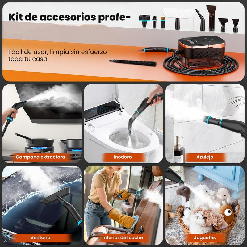 Limpiador a Vapor Portátil 1500W | Limpieza Fácil para Todo el Hogar