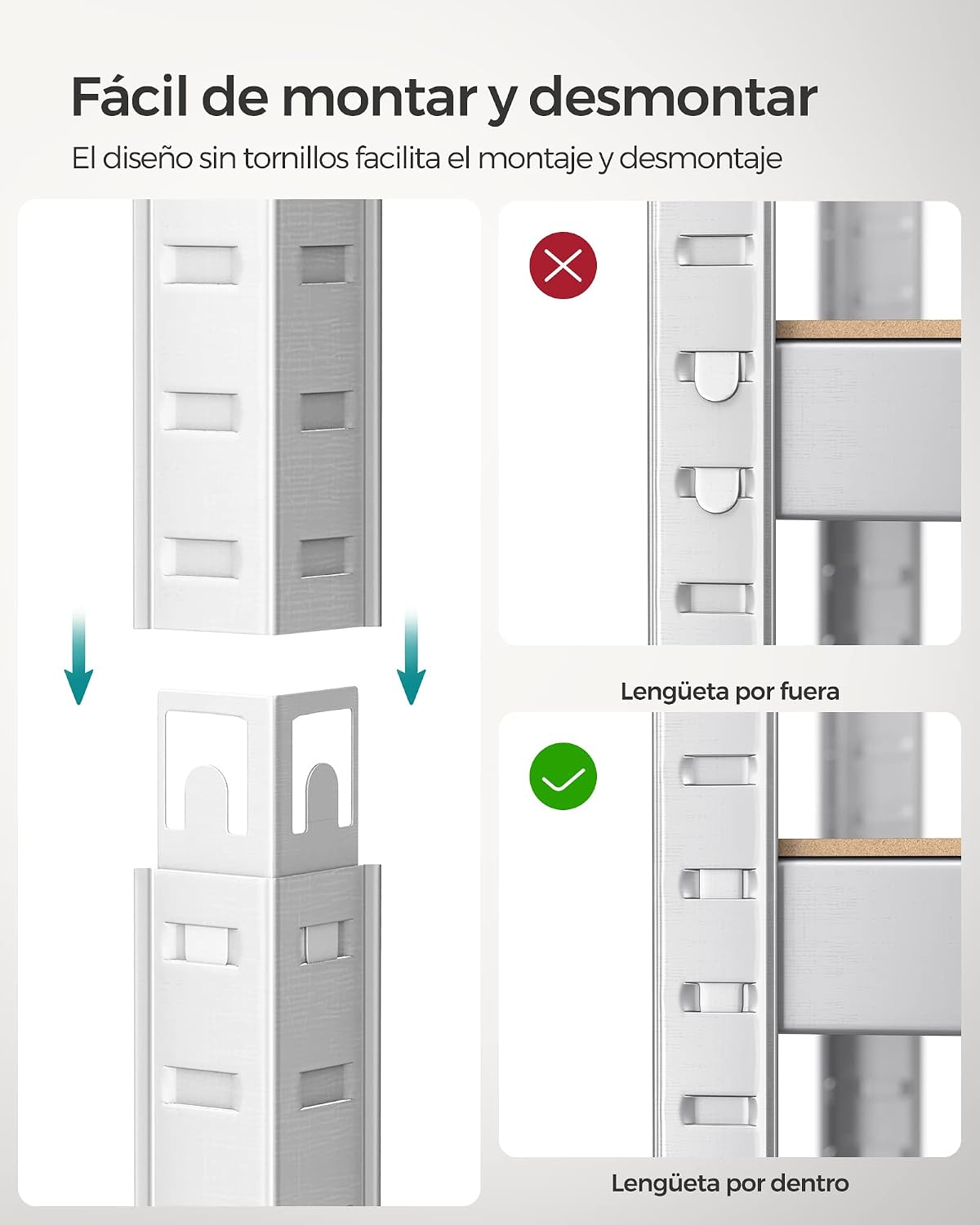Pack de 2 Estanterías Metálicas | 5 Baldas Ajustables para Garaje y Trastero