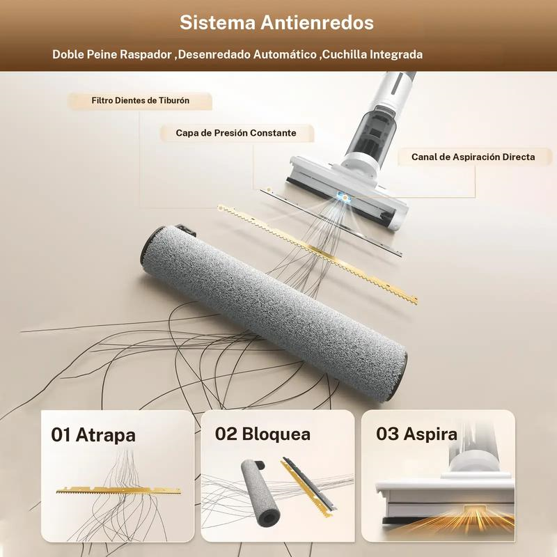 Aspiradora 2 en 1 Sin Cable | Limpia Suelos Secos y Húmedos