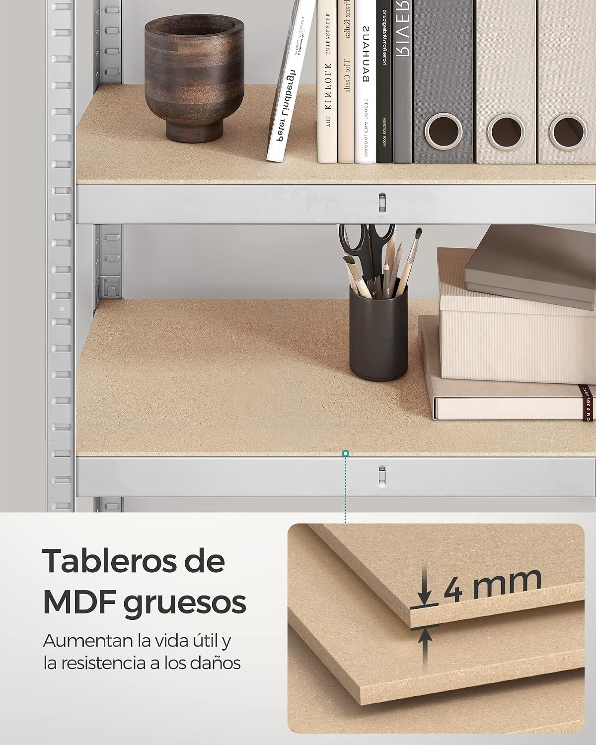 Pack de 2 Estanterías Metálicas | 5 Baldas Ajustables para Garaje y Trastero