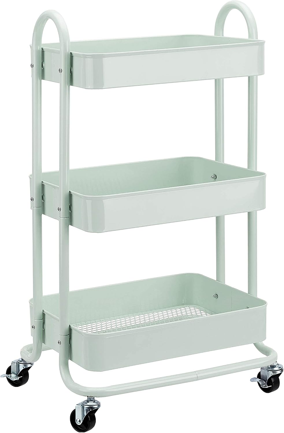 Carrito Auxiliar con Ruedas de 3 Niveles, Carro Organizador Multiuso para Cocina, Baño, Dormitorio y Oficina