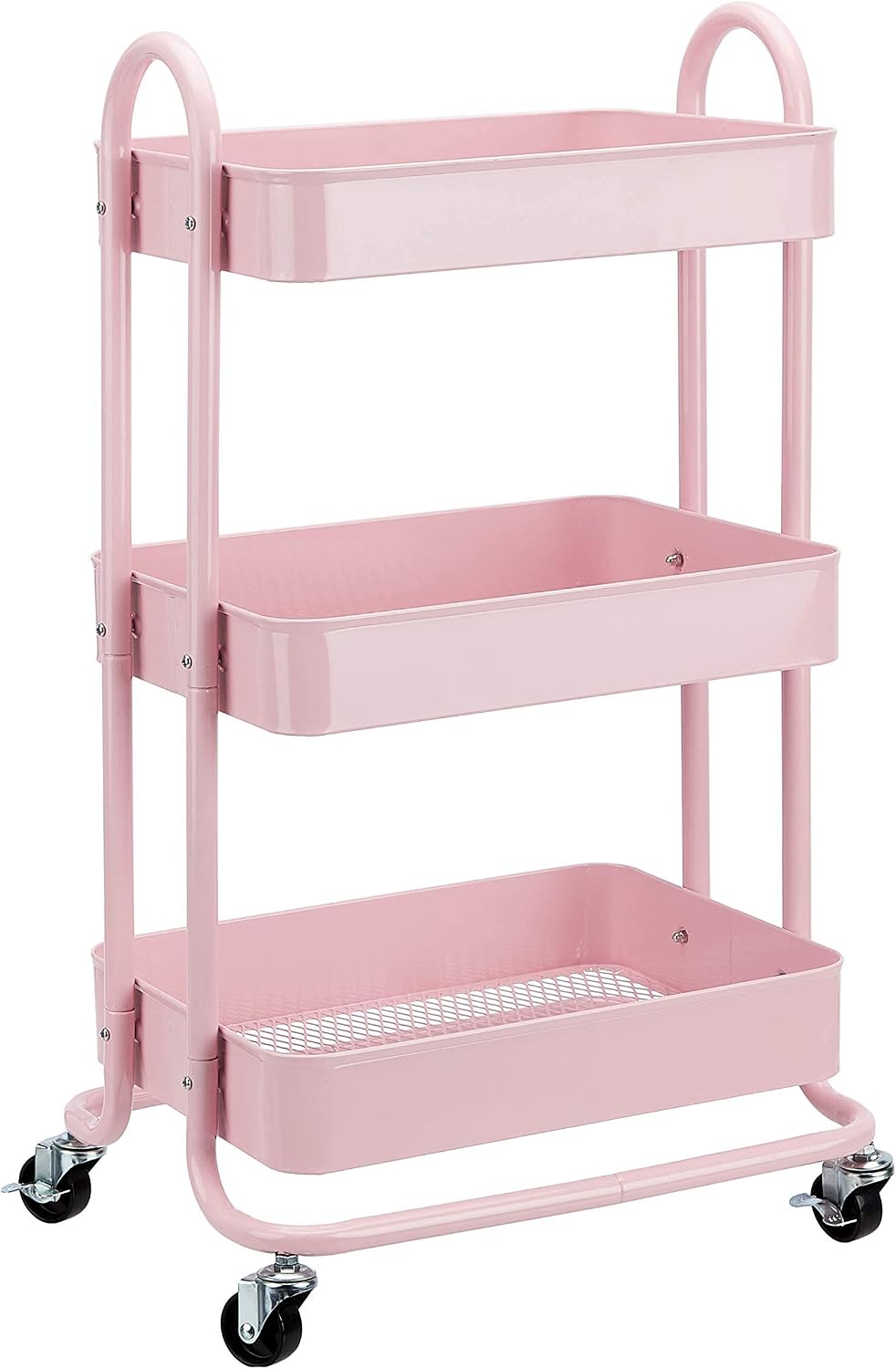 Carrito Auxiliar con Ruedas de 3 Niveles, Carro Organizador Multiuso para Cocina, Baño, Dormitorio y Oficina