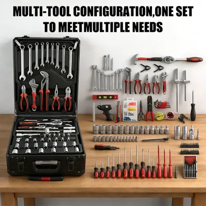 Kit de Herramientas 899 Piezas con Carro de Herramientas con Ruedas y Maletín Metálico, Organizador de 4 Niveles, Ideal para Reparación y Bricolaje