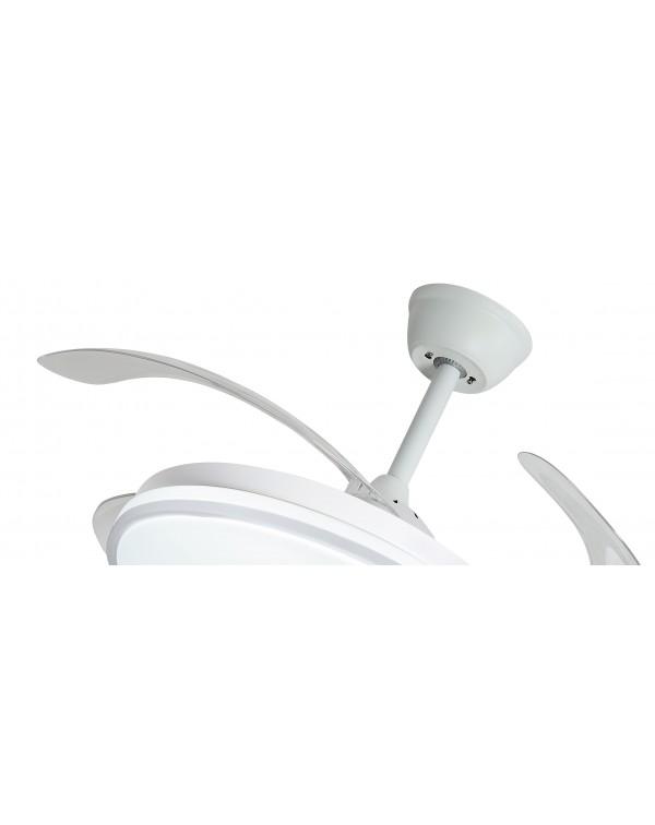 VENTILADOR DC NEW MORAIRA, 3 ASPAS, MOTOR DC, MANDO A DISTANCIA, 3 TEMPERATURA LUZ, REGULADOR INTENSIDAD LUZ.